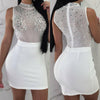 2022  Women Hip Dress Rhinestone Sleeveless Mock Neck Slim Outfit Back Zip Up Summer Dress for Parties Bars Night Club