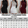 2022  Women Hip Dress Rhinestone Sleeveless Mock Neck Slim Outfit Back Zip Up Summer Dress for Parties Bars Night Club