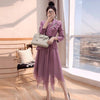 2022 Women Oversized Suit Long Coat Mesh Skirt Two-Piece Set Autumn Spring Female Elegant Solid Blazer Dress Suits With Belt