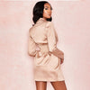 2023 autumn winter V neck khaki sexy blazer dress Women bodycon elegant thin coat outwear  Female party club night blazer