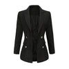 2023 Designer Blazer Jacket Women's Shawl Collar Double Breasted Lion Buttons Slim Fitting Blazer