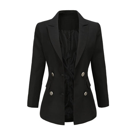 2023 Designer Blazer Jacket Women's Shawl Collar Double Breasted Lion Buttons Slim Fitting Blazer