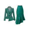 2022 Office Lady Work Blazer Skirt Suits Turn Down Collar Long Sleeve Slim Jacket Mermaid Skirts Two Pieces OL Sets P239