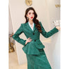 2022 Office Lady Work Blazer Skirt Suits Turn Down Collar Long Sleeve Slim Jacket Mermaid Skirts Two Pieces OL Sets P239
