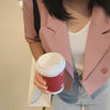 2023 Pink Women's Cropped Jacket Blazer Suit With Shorts Coats Clothing Spring Summer Female Outfit Office Za Woman Short Sleeve