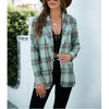 2023 Plaid Blazer Women Jacket Suit Long Sleeve Autumn Winter Female Casual Coat Top Office Suits M6196