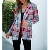 2023 Plaid Blazer Women Jacket Suit Long Sleeve Autumn Winter Female Casual Coat Top Office Suits M6196