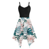 2022 Plus Size Summer Dress Women  Ladies Sunflower Print Asymmetric Camis Handkerchief V-Neck Dress vestidos платье летн