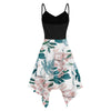 2022 Plus Size Summer Dress Women  Ladies Sunflower Print Asymmetric Camis Handkerchief V-Neck Dress vestidos платье летн