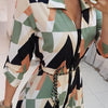 2022 Plus Size Women's Women's Holiday Style Geometric Print Dress Loose Casual Robe Dress Designer Clothing Taltas Grandes