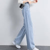 2022 Popular Women Loose Jeans High Waist Straight Multi Pockets Thin Denim High Waist Straight Wide Leg Jeans for Work