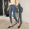 2022 Popular Slim Jeans Women's Thin High Waist Slim Cropped Trousers Vintage Office Ladies Wear Zipper Denim Pants Female