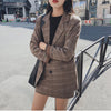 2023 Retro Plaid Blazer Set Single-breasted Jacket & Pencil Skirt 2 Pieces Skirt Suit Female Office Ladies Blazer Suit