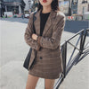 2022 Retro Plaid Blazer Sets Single-breasted Jacket & Pencil Skirt Vintage 2 Pieces Skirt Suits Female Office Ladies Blazer Suit