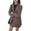 2022 Retro Plaid Blazer Sets Single-breasted Jacket & Pencil Skirt Vintage 2 Pieces Skirt Suits Female Office Ladies Blazer Suit
