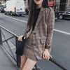 2022 Retro Plaid Blazer Sets Single-breasted Jacket & Pencil Skirt Vintage 2 Pieces Skirt Suits Female Office Ladies Blazer Suit