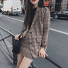 2022 Retro Plaid Blazer Sets Single-breasted Jacket & Pencil Skirt Vintage 2 Pieces Skirt Suits Female Office Ladies Blazer Suit