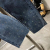 2022 Rhinestone decoration pantalones de mujer sumer blue pantalon pour femme elegant jeans mujer women denim trousers