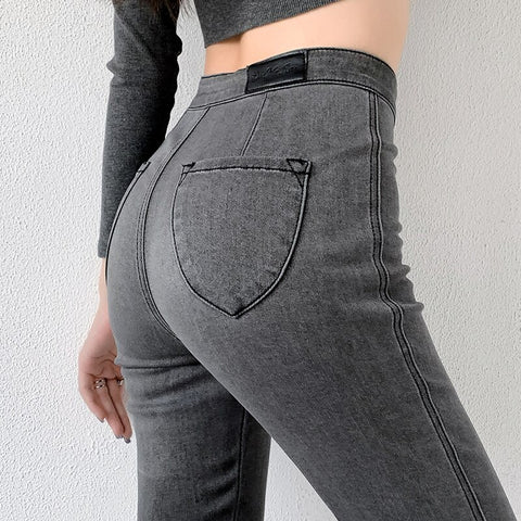 2022 Skinny Women Jeans Denim Pants Stretchable Cotton fabric womans pencil pants classic gray ladies long trousers