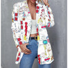 2023 Spring And Autumn Trend Lapel Casual Ladies Cardigan Streetwear Printing Small Suit Jacket Women's Clothing.