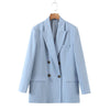 2023 Spring And Autumn Plus Size Women's Temperament Refreshing Self-cultivation Casual Double-breasted Thin Suit Jacket