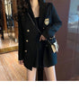 2022 Spring And Autumn Retro Suit Women Blazers Black Female Net Red Coat