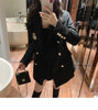 2022 Spring And Autumn Retro Suit Women Blazers Black Female Net Red Coat