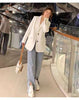2022 Spring And Autumn Women's Thin Korean Casual Loose Top Veste Femme Medium And Long Term White Blazer Jacket Casaco Lady