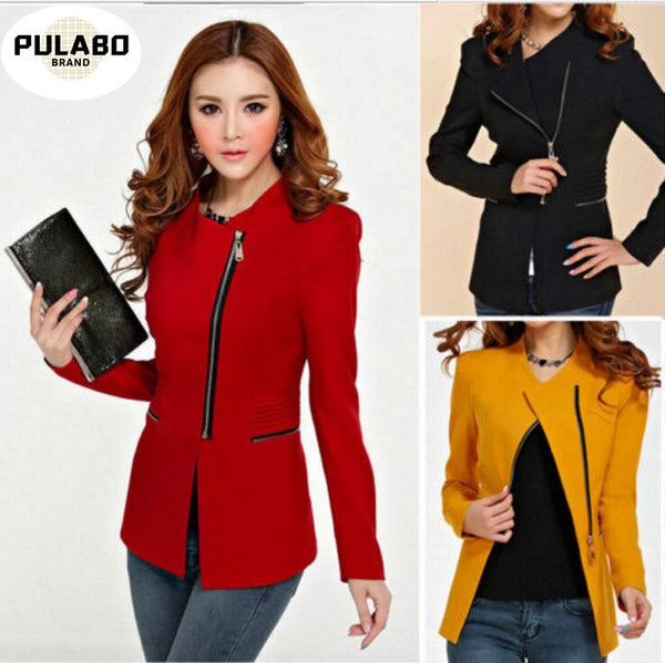 2022 Spring Autumn Women Blazer Long sleeve Jacket Suit Casual Coat Short Slim Fit Outerwear Blaser Work Wear
