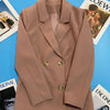2023 Spring Autumn High-quality Korean Straight Nude Pink Blazer Female British Style Slim Simple Temperament Suit Jacket