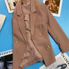 2023 Spring Autumn High-quality Korean Straight Nude Pink Blazer Female British Style Slim Simple Temperament Suit Jacket