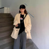2022 Spring Autumn Korean Long Sleeve Woman Jacket Oversized Blazer Ladies Tops Corduroy Chinese Harajuku Coats Vintage