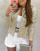 2022 Spring Autumn Long Sleeve Open Front Sequin Coat Gitter Casual Shirts Streetwear Jackets Women's Tops Loungewear