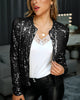 2022 Spring Autumn Long Sleeve Open Front Sequin Coat Gitter Casual Shirts Streetwear Jackets Women's Tops Loungewear