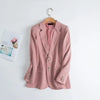 2023 Spring Autumn Korea A-Line Skirt Suits Pink Chic Blazer Suits Women Solid Colors Single Breasted Office Blazers