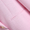 2022 Spring Autumn Women Vintage Pink Tweed Blazer Coat  Chic Button Long Sleeve Suit Jacket Female Casual Solid Outwear