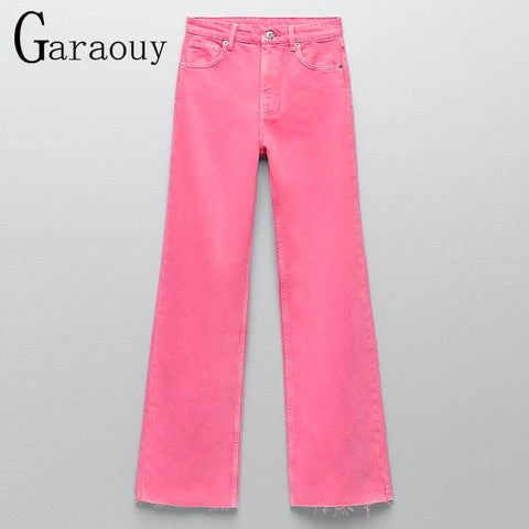 2022 Spring Autumn Women Vintage Blue Pink Denim Trousers Casual Solid Pockets High Waist Mom Jeans Pants Ladies Mujer Pantalone