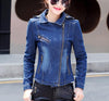2022 Spring Autumn Womens Slim Fit Bomber Denim Blazer Women Streetwear Casual Short Jackets Coats Zipper Jeans Blazers Woman