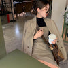 2022 Spring Business Suit Elegant Office Dress Ladies 2-Piece Long Sleeve Suit Jacket and Sleeveless Dress Set