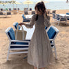 2023 Spring Chic Korea Fenimine Vestidos Women Bohemian Style Holiday Date Girls Floral Print Chiffon Long Maxi Dress