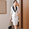 2023 Spring Female Elegant Women's Skirt Suit Black White Pink Blazer Bussiness Jacket Office Lady 2 Pieces Set Plus Size S-5XL