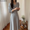 2022 Spring Fenimine Vestidos Women Korea Chic Japan Style V Neck Single Breasted Button Elegant Long Shirt Dress