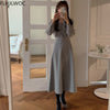 2022 Spring Fenimine Vestidos Women Korea Chic Japan Style V Neck Single Breasted Button Elegant Long Shirt Dress
