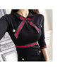 2022 Spring Korea Office Women Cloth Bodycon Bowknot Mini Sheath High Waist Sexy Black Dresses Women
