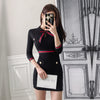 2022 Spring Korea Office Women Cloth Bodycon Bowknot Mini Sheath High Waist Sexy Black Dresses Women