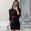 2022 Spring Korea Office Women Cloth Bodycon Bowknot Mini Sheath High Waist Sexy Black Dresses Women