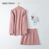 2022 Spring Ladies Skirt Suits Women Single-breasted Coat & Pencil Skirt Suits business 2 Pieces sets Office Uniform