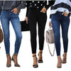 2022 Spring Black and Blue Women Skinny Jeans Casual Slim Elastic Denim Pencil Pants Ankle-Length Jeans