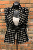 2023 Spring Ladies Lapel Long-sleeved Tweed Plaid Ladies Suit Jacket Lace-up Waist Woolen Blazers