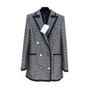 2022 Spring Women   Prints Doubel Breasted Blazer Jacket Ladies Coat Overcoat Rmsx 3.04
